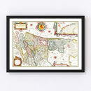 Vintage Map of Holland 1665