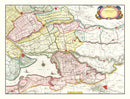 Vintage Map of Southern Holland 1665