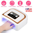 120W LED UV Nail Lamp with 3 Timer Setting Auto Sensor Rechargeable LED Gel Nail Dryer for Fingernail and Toenail Fast Polish Curing for Salon Home Pr