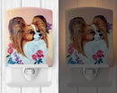 Papillon Ceramic Night Light Compact, UL-Certified, Ideal for Bedroom, Bathroom, Nursery, Hallway, Kitchen, 6x4x3, Multicolor