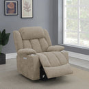 Beca - Upholstered Power Lift Recliner With Cupholders And USB Charging by HouseOfZazla