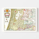 Vintage Map of Amsterdam Area 1665