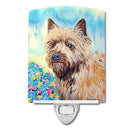Cairn Terrier Ceramic Night Light Compact, UL-Certified, Ideal for Bedroom, Bathroom, Nursery, Hallway, Kitchen, 6x4x3, Multicolor