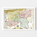 Vintage Map of Northern Holland 1665