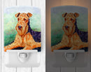 Airedale Terrier Ceramic Night Light Compact, UL-Certified, Ideal for Bedroom, Bathroom, Nursery, Hallway, Kitchen, 6x4x3, Multicolor