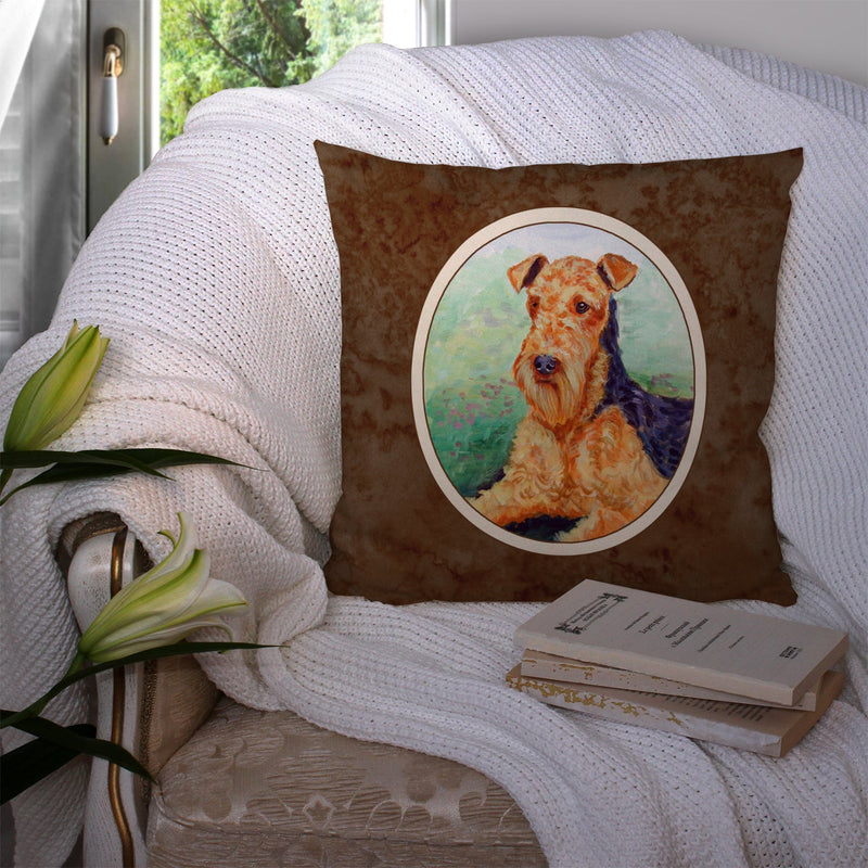 Airedale Terrier Throw Pillow - 14x14 Decorative Pillow – Art for Your Home & Patio 7239PW1414