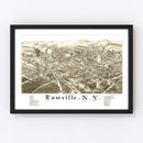 Vintage Map of Lowville, New York 1885