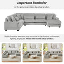 U - Shaped Sectional Sofa With Chaise Lounge, Oversized Living Room Sofa - Gray by HouseOfZazla