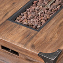 Outdoor Patio Rectangle Gas Burning Fire Pit - Wood Pattern by HouseOfZazla