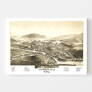 Vintage Map of Luzerne & Hadley, New York 1888