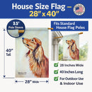 Long Haired Red Dachshund House Flag 28x40 Porch Sleeve Pole Decorative Outside Yard Banner Artwork Wall Hanging, Polyester