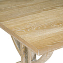 6-Piece Retro Rectangular Dining Table Set, Table with Unique Legs and 4 Upholstered Chairs & 1 Bench for Dining Room and Kitchen (Natural Wood Wash)