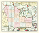 Vintage Map of Schermer, Holland 1665