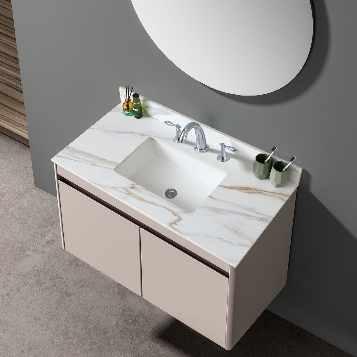 Vanity Top With Undermount Sink And Backsplash, Sintered Stone, photo 27 of 40