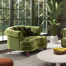 La Rosa Victorian Tufted Upholstered Accent Chair, Olive Green Performance Velvet by HouseOfZazla