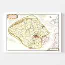 Vintage Map of Walcheren, Holland 1665