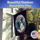 Black and White Papillon House Flag 28x40 Porch Sleeve Pole Decorative Outside Yard Banner Artwork Wall Hanging, Polyester