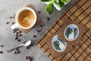 Black and White Papillon Foam Coasters Set of 4 Cup Coasters for Indoor Outdoor, Tabletop Protection, Anti Slip, Mouse pad Material