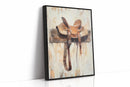 Weathered Rest: Western Saddle Still Life