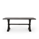 Modern Outdoor Dining Table With X Shaped Legs, Umbrella Hole