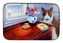Bull Terrier Dish Drying Mat Absorbent Dish Drying Mat Pad for Kitchen Counter Dish Drainer Mat for Countertop, 14 x 21", Multicolor