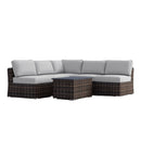 Wicker Sectional Sofa With Cushions And Table by Unique Piece Furniture
