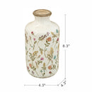 Ceramic Cylinder Vase with Multi-Colored Floral Motifs by HouseOfZazla