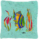 Tropical Fish Decorative Throw Pillow 14x14 Indoor Outdoor Accent Cushion, Fabric Cover with Insert for Sofa, Bed, Porch & Living Room