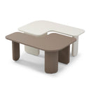 2 Pieces Modular Coffee Table Set, Free Combination - Khaki / White