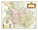 Vintage Map of Overijssel, Holland 1665