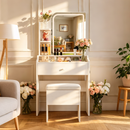 White Vanity Set with Smart LED Mirror