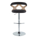Gardenia - Contemporary Adjustable Barstool With Swivel / Rounded T Footrest (Set of 2) by HouseOfZazla