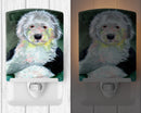 Old English Sheepdog Ceramic Night Light Compact, UL-Certified, Ideal for Bedroom, Bathroom, Nursery, Hallway, Kitchen, 6x4x3, Multicolor