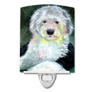 Old English Sheepdog Ceramic Night Light Compact, UL-Certified, Ideal for Bedroom, Bathroom, Nursery, Hallway, Kitchen, 6x4x3, Multicolor