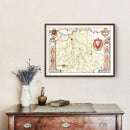 Vintage Map of Brabant, Holland 1665