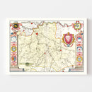 Vintage Map of Brabant, Holland 1665