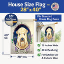 Wheaten Terrier Soft Coated House Flag 28x40 Porch Sleeve Pole Decorative Outside Yard Banner Artwork Wall Hanging, Polyester
