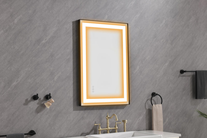 36x24 LED Lighted Bathroom Wall Mounted Mirror with High Lumen+Anti-Fog Separately Control