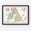 Vintage Map of the British Isles 1665