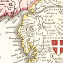 Vintage Map of the Saxon Kingdoms of Britain 1665