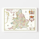 Vintage Map of the United Kingdom 1665