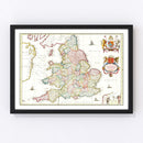 Vintage Map of the United Kingdom 1665