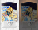 Fawn Great Dane Ceramic Night Light Compact, UL-Certified, Ideal for Bedroom, Bathroom, Nursery, Hallway, Kitchen, 6x4x3, Multicolor
