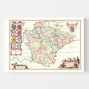 Vintage Map of Devon 1665