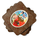 Lady with her Pug Foam Coasters Set of 4 Cup Coasters for Indoor Outdoor, Tabletop Protection, Anti Slip, Mouse pad Material