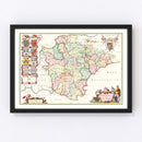 Vintage Map of Devon 1665