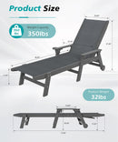 Lounge Chair Outdoor, HDPE Chaise Lounge with Wheels and Adjustable Recliner by HouseOfZazla