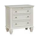Cottage 3 Drawer Nightstand With Pull Out Tray - Cream White by HouseOfZazla