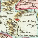 Vintage Map of Dorsetshire 1665