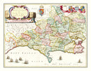 Vintage Map of Dorsetshire 1665